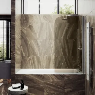 Шторка на ванну MaybahGlass MGV-601-5 40см хром матовый